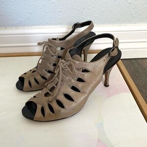 Donald J. Pliner Metallic Gladiator Caged Heels